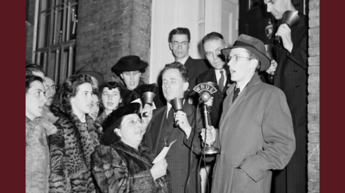 bellringing in front of Margaret Nichols Shurcliff's home